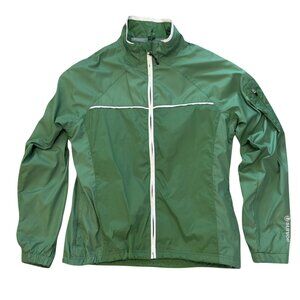 Sunice Green Weather Golf Jacket Size M Lightweight Reflective Trim Windbreaker